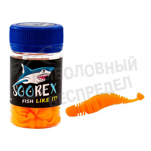 Мягкая приманка Soorex Larva 65mm оранжевый сыр