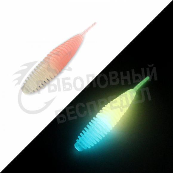 Мягкая приманка GarPRO Larva Glow 70mm 014 белая рыба