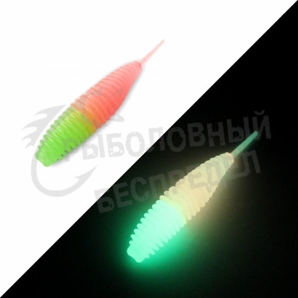 Мягкая приманка GarPRO Larva Glow 70mm 015 белая рыба