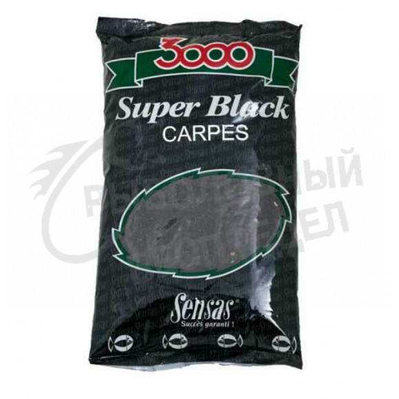Прикормка Sensas 3000 Super BLACK Carp 1kg art.11582