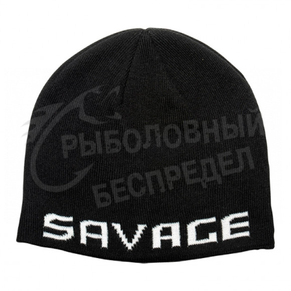 Шапка Savage Gear Logo Beanie Black White черная-белая, арт.73739